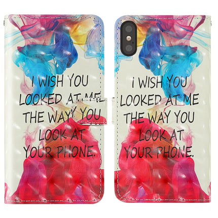 3D Painting Colored Drawing Pattern Horizontal Flip TPU + PU Leather Case with Holder & Card Slots & Wallet & Lanyard