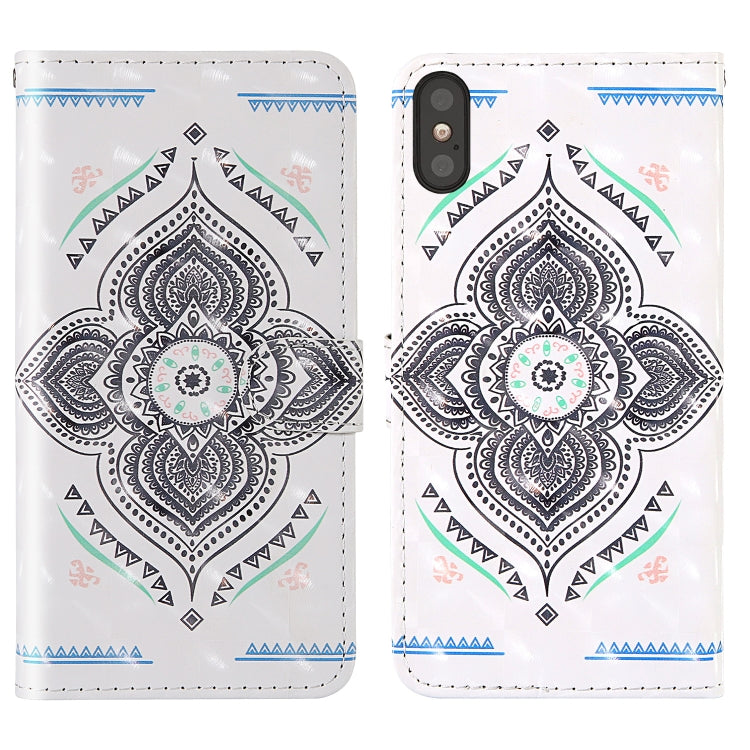 3D Painting Colored Drawing Pattern Horizontal Flip TPU + PU Leather Case with Holder & Card Slots & Wallet & Lanyard