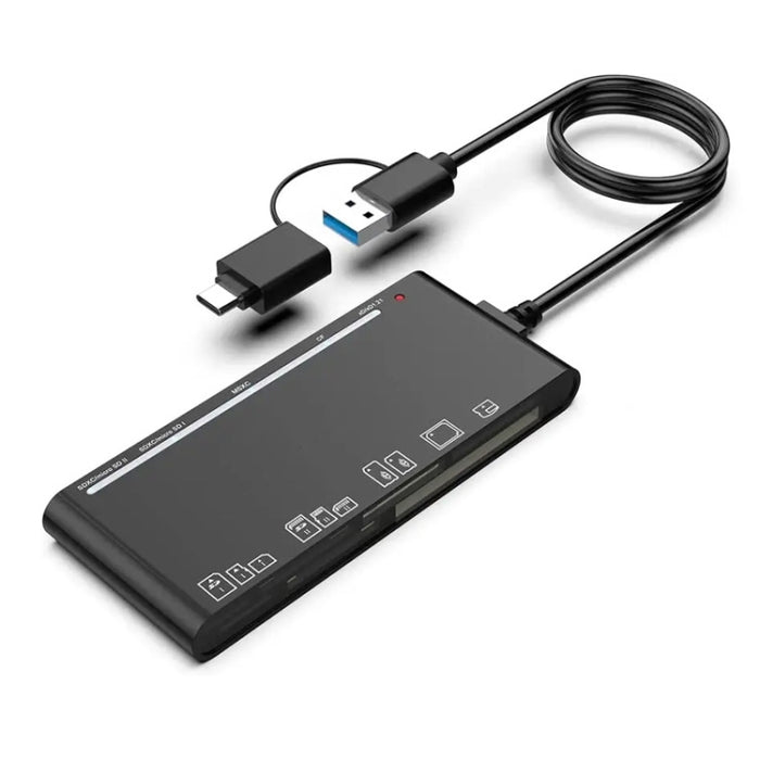 CR7 USB3.0 + Type-C Multi-function Card Reader CF / XD / MS / SD / TF Card 7 in 1, USB3.0 + Type-C