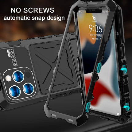 R-JUST Metal + Silicone + Tempered Glass Waterproof Phone Case with Holder – iPhone 15 Series