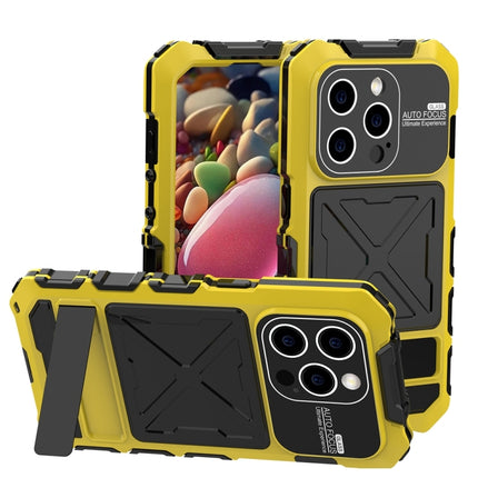 R-JUST Metal + Silicone + Tempered Glass Life Waterproof Phone Case with Holder, For iPhone Air, For iPhone 15 Pro Max, For iPhone 15 Pro, For iPhone 15 Plus, For iPhone 15