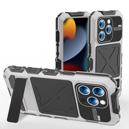 R-JUST Metal + Silicone + Tempered Glass Life Waterproof Phone Case with Holder, For iPhone Air, For iPhone 15 Pro Max, For iPhone 15 Pro, For iPhone 15 Plus, For iPhone 15