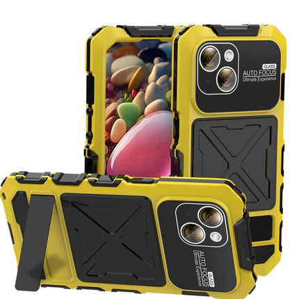 R-JUST Metal + Silicone + Tempered Glass Life Waterproof Phone Case with Holder, For iPhone Air, For iPhone 15 Pro Max, For iPhone 15 Pro, For iPhone 15 Plus, For iPhone 15