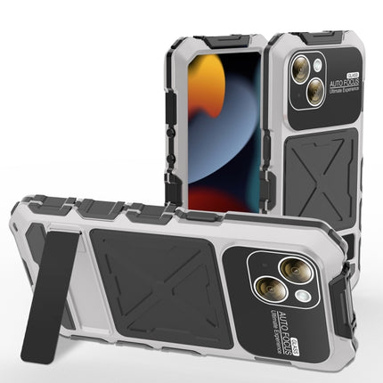 R-JUST Metal + Silicone + Tempered Glass Life Waterproof Phone Case with Holder, For iPhone Air, For iPhone 15 Pro Max, For iPhone 15 Pro, For iPhone 15 Plus, For iPhone 15