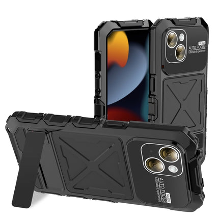 R-JUST Metal + Silicone + Tempered Glass Life Waterproof Phone Case with Holder, For iPhone Air, For iPhone 15 Pro Max, For iPhone 15 Pro, For iPhone 15 Plus, For iPhone 15