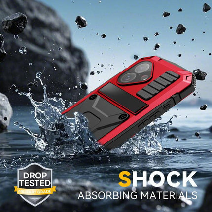 R-JUST Metal + Silicone + Tempered Glass Life Waterproof Phone Case with Holder, For iPhone 18, For iPhone 18 Pro, For iPhone 18 Pro Max, For iPhone 17 Pro Max, For iPhone 17 Pro, For iPhone 17