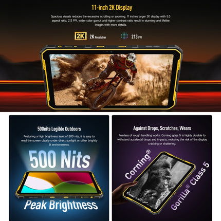 Tablet PC resistente Ulefone Armor Pad 2, 16 GB + 256 GB, 11 pulgadas, Android 13, MediaTek Helio G99 Octa Core, red 4G, Armor Pad 2, Armor Pad 2 (amarillo)