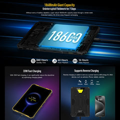 Ulefone Armor Pad 2 Rugged Tablet PC, 16GB+256GB 11 inch Android 13 MediaTek Helio G99 Octa Core 4G Network, Armor Pad 2, Armor Pad 2 (Yellow)