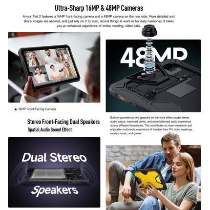 Tablet PC resistente Ulefone Armor Pad 2, 16 GB + 256 GB, 11 pulgadas, Android 13, MediaTek Helio G99 Octa Core, red 4G, Armor Pad 2, Armor Pad 2 (amarillo)