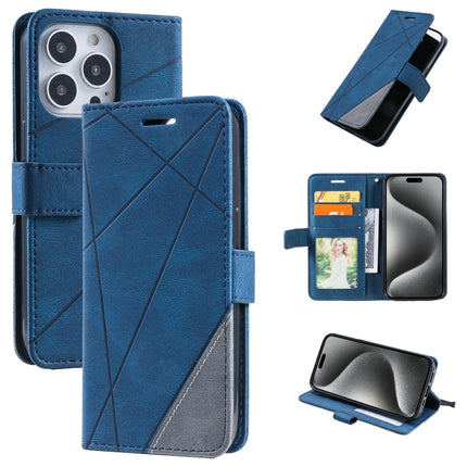 Skin Feel Splicing Leather Phone Case, For iPhone 16 Pro, For iPhone 16 Plus, For iPhone 16, For iPhone 15 Pro Max