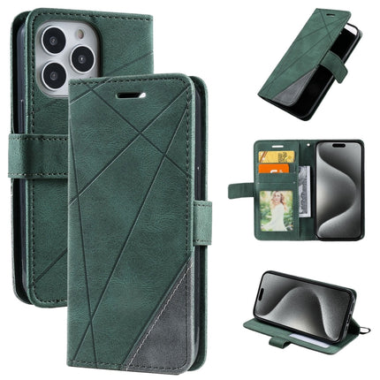 Skin Feel Splicing Leather Phone Case, For iPhone 15 Pro, For iPhone 15 Plus, For iPhone 15