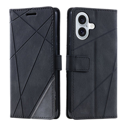 Skin Feel Splicing Leather Phone Case, For iPhone 16 Pro, For iPhone 16 Plus, For iPhone 16, For iPhone 15 Pro Max