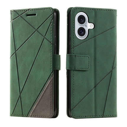 Skin Feel Splicing Leather Phone Case, For iPhone 16 Pro, For iPhone 16 Plus, For iPhone 16, For iPhone 15 Pro Max