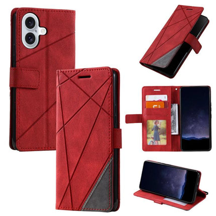 Skin Feel Splicing Leather Phone Case, For iPhone 17 Pro, For iPhone 17, For iPhone Air, For iPhone 16 Pro Max