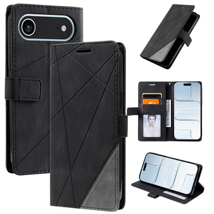 Skin Feel Splicing Leather Phone Case, For iPhone 17 Pro, For iPhone 17, For iPhone Air, For iPhone 16 Pro Max
