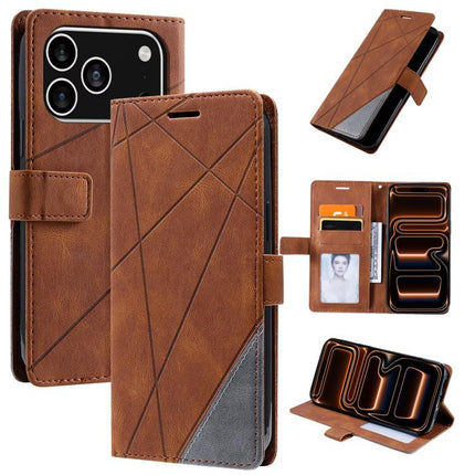 Skin Feel Splicing Leather Phone Case, For iPhone 18 Pro, For iPhone 18 Pro Max, For iPhone 17e / 16e, For iPhone 17 Pro Max