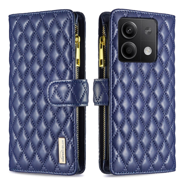 Diamond Lattice Zipper Wallet Leather Flip Phone Case, For Xiaomi Redmi Note 13, For Xiaomi Redmi Note 13 Pro+ 5G, For Xiaomi Redmi Note 13 Pro 5G