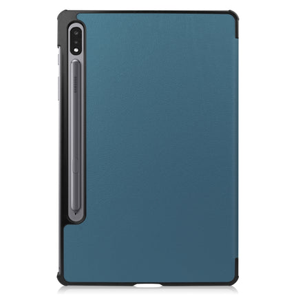 Custer Texture Horizontal Flip Leather Case with Three-folding Holder & Sleep / Wake-up Function, For Samsung Galaxy Tab S7 T870, For Samsung Galaxy Tab A7 2020 T500