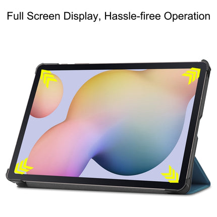 Custer Texture Horizontal Flip Leather Case with Three-folding Holder & Sleep / Wake-up Function, For Samsung Galaxy Tab S7 T870, For Samsung Galaxy Tab A7 2020 T500
