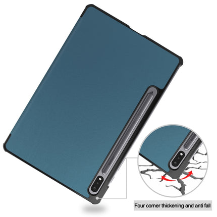 Custer Texture Horizontal Flip Leather Case with Three-folding Holder & Sleep / Wake-up Function, For Samsung Galaxy Tab S7 T870, For Samsung Galaxy Tab A7 2020 T500