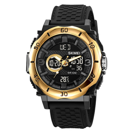 SKMEI 2098 Multifunctional Men 50M Waterproof Thermometer Dual Display Digital Wrist Watch