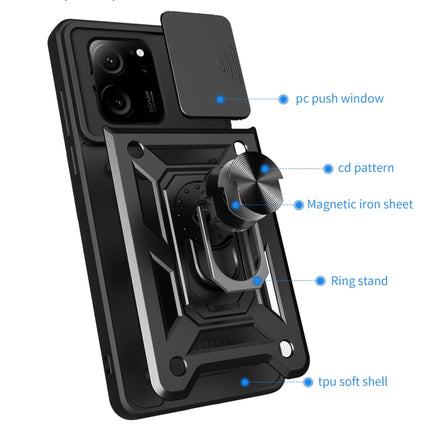 Sliding Camera Cover Design TPU Hybrid PC Phone Case, For Xiaomi 13T/13T Pro/Redmi K60 Ultra, For Xiaomi Redmi A1+