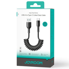 JOYROOM SA38-AC3 3A USB to USB-C / Type-C Coiled Fast Charging Data Cable, USB to USB-C / Type-C