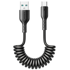 JOYROOM SA38-AC3 3A USB to USB-C / Type-C Coiled Fast Charging Data Cable, USB to USB-C / Type-C