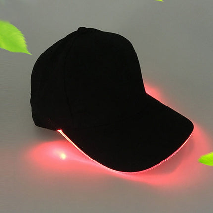 LED Luminous Baseball Cap Male Outdoor Fluorescent Sunhat, Style: Battery, Black Hat Red Light, Black Hat Orange Light, Black  Hat Yellow Light, Black Hat Green Light, Black Hat Blue Light, Black Hat White Light, Black Hat Pink Light                   ...