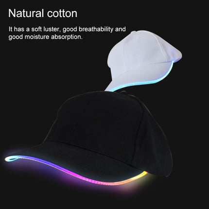 LED Luminous Baseball Cap Male Outdoor Fluorescent Sunhat, Style: Battery, Black Hat Red Light, Black Hat Orange Light, Black  Hat Yellow Light, Black Hat Green Light, Black Hat Blue Light, Black Hat White Light, Black Hat Pink Light                   ...