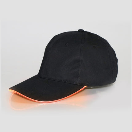 LED Luminous Baseball Cap Male Outdoor Fluorescent Sunhat, Style: Battery, Black Hat Red Light, Black Hat Orange Light, Black  Hat Yellow Light, Black Hat Green Light, Black Hat Blue Light, Black Hat White Light, Black Hat Pink Light                   ...