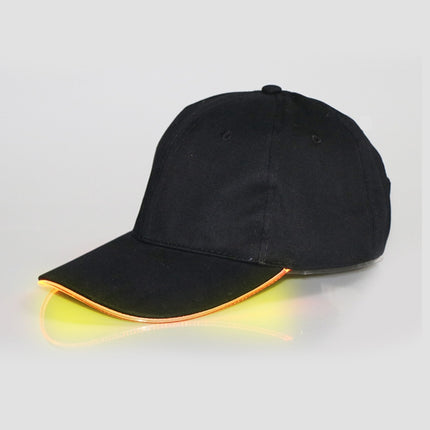 LED Luminous Baseball Cap Male Outdoor Fluorescent Sunhat, Style: Battery, Black Hat Red Light, Black Hat Orange Light, Black  Hat Yellow Light, Black Hat Green Light, Black Hat Blue Light, Black Hat White Light, Black Hat Pink Light                   ...