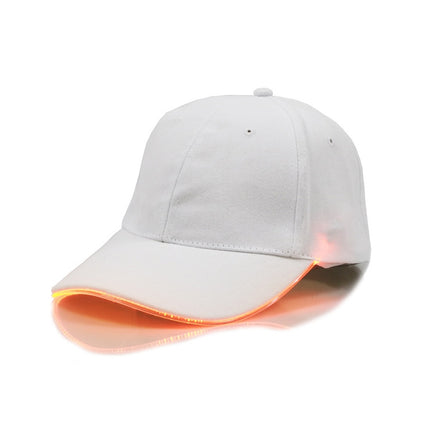 LED Luminous Baseball Cap Male Outdoor Fluorescent Sunhat, Style: Battery, Black Hat Red Light, Black Hat Orange Light, Black  Hat Yellow Light, Black Hat Green Light, Black Hat Blue Light, Black Hat White Light, Black Hat Pink Light                   ...