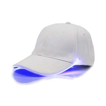 LED Luminous Baseball Cap Male Outdoor Fluorescent Sunhat, Style: Battery, Black Hat Red Light, Black Hat Orange Light, Black  Hat Yellow Light, Black Hat Green Light, Black Hat Blue Light, Black Hat White Light, Black Hat Pink Light                   ...