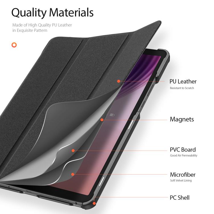 DUX DUCIS Domo Series Magnetic Flip Leather Tablet Case, For Lenovo Tab K9 / Tab One, For Lenovo Idea Tab Pro, For Lenovo Yoga Tab Plus, For Lenovo Tab P12 12.7 2023