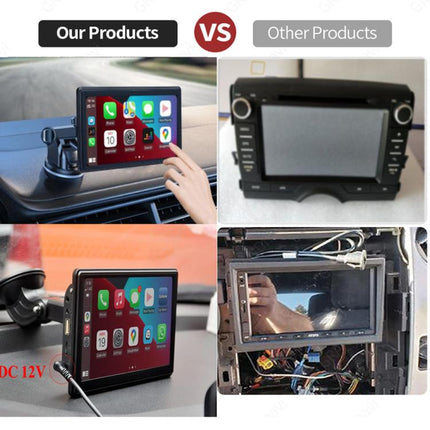 Car 7 inch IPS Portable Smart Screen Wireless Screen Projection Carplay Android Auto, with Reversing Camera