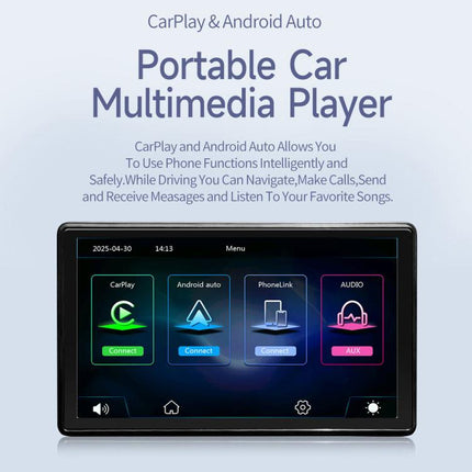 Car 7 inch IPS Portable Smart Screen Wireless Screen Projection Carplay Android Auto, with Reversing Camera