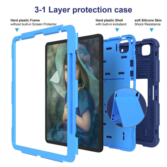 Funda protectora de silicona de dos colores a prueba de golpes con soporte para iPad Pro 12.9 (2018)/(2020)