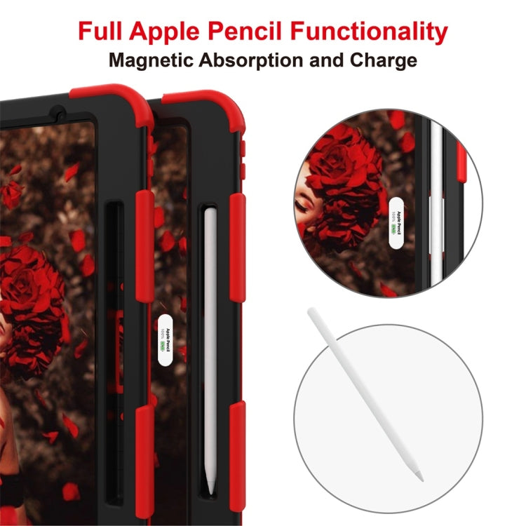 For iPad Pro 12.9 (2018) / (2020) Shockproof Two-Color Silicone Protective Case with Holder