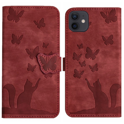 Butterfly Cat Embossing Flip Leather Phone Case, For iPhone 13 mini, For iPhone 12 / 12 Pro, For iPhone 12 Pro Max, For iPhone 12 mini