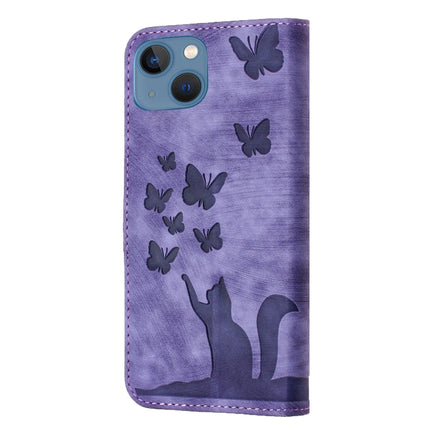 Butterfly Cat Embossing Flip Leather Phone Case, For iPhone 13 mini, For iPhone 12 / 12 Pro, For iPhone 12 Pro Max, For iPhone 12 mini
