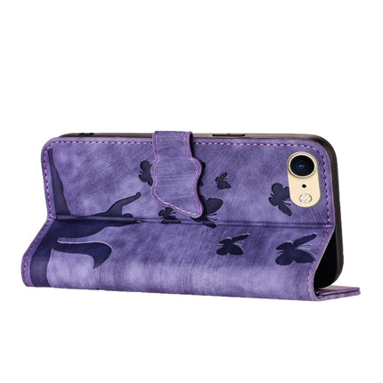 Butterfly Cat Embossing Flip Leather Phone Case, For iPhone SE 2022 / 2020 / 8 / 7, For iPhone 13 Pro Max, For iPhone 13 Pro, For iPhone 13