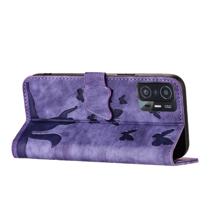 Butterfly Cat Embossing Flip Leather Phone Case, For Xiaomi 11T Pro, For Xiaomi Redmi 10, For Xiaomi Poco X3 / X3 NFC / X3 Pro, For Xiaomi Mi 11 Lite
