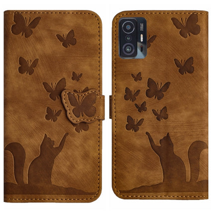Butterfly Cat Embossing Flip Leather Phone Case, For Xiaomi 11T Pro, For Xiaomi Redmi 10, For Xiaomi Poco X3 / X3 NFC / X3 Pro, For Xiaomi Mi 11 Lite