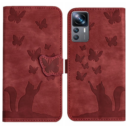 Butterfly Cat Embossing Flip Leather Phone Case, For Xiaomi Poco X5 Pro / Redmi Note 12 Pro 5G, For Xiaomi Poco X5 / Redmi Note 12 5G, For Xiaomi 12T / 12T Pro, For Xiaomi Redmi Note 11 Pro 4G/5G Global