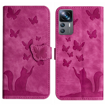 Butterfly Cat Embossing Flip Leather Phone Case, For Xiaomi Poco X5 Pro / Redmi Note 12 Pro 5G, For Xiaomi Poco X5 / Redmi Note 12 5G, For Xiaomi 12T / 12T Pro, For Xiaomi Redmi Note 11 Pro 4G/5G Global