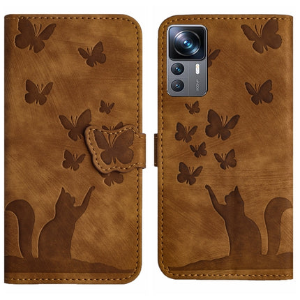 Butterfly Cat Embossing Flip Leather Phone Case, For Xiaomi Poco X5 Pro / Redmi Note 12 Pro 5G, For Xiaomi Poco X5 / Redmi Note 12 5G, For Xiaomi 12T / 12T Pro, For Xiaomi Redmi Note 11 Pro 4G/5G Global