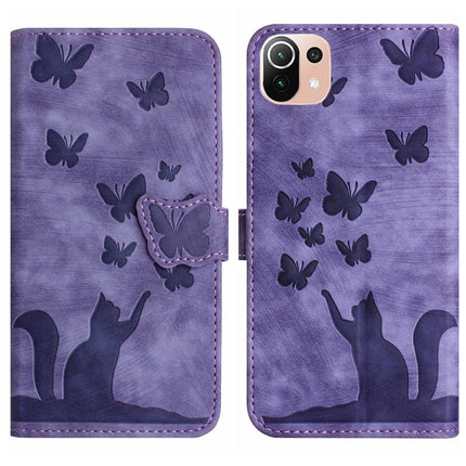 Butterfly Cat Embossing Flip Leather Phone Case, For Xiaomi 11T Pro, For Xiaomi Redmi 10, For Xiaomi Poco X3 / X3 NFC / X3 Pro, For Xiaomi Mi 11 Lite