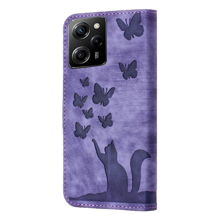 Butterfly Cat Embossing Flip Leather Phone Case, For Xiaomi Poco X5 Pro / Redmi Note 12 Pro 5G, For Xiaomi Poco X5 / Redmi Note 12 5G, For Xiaomi 12T / 12T Pro, For Xiaomi Redmi Note 11 Pro 4G/5G Global