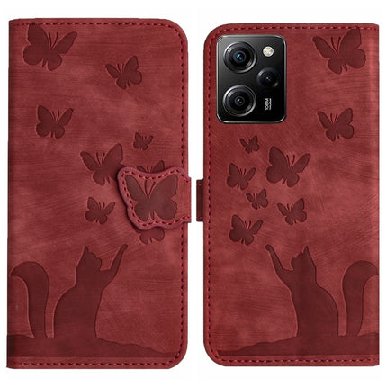 Butterfly Cat Embossing Flip Leather Phone Case, For Xiaomi Poco X5 Pro / Redmi Note 12 Pro 5G, For Xiaomi Poco X5 / Redmi Note 12 5G, For Xiaomi 12T / 12T Pro, For Xiaomi Redmi Note 11 Pro 4G/5G Global